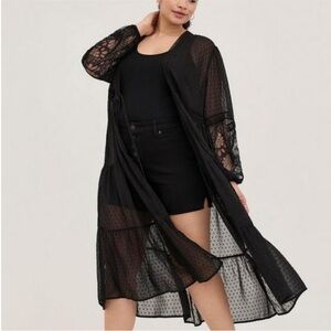 Torrid Stunning Black Lace Kimono Size 6 (6X)